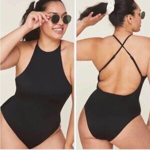NWT Andie Swim The Asbury One Piece Swimsuit Flat Black Size Large L $115 NEW